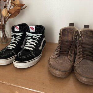 Vans Sk8-Hi Bundle – Size 10.5 – Black/White & Brown (SOLD) – $100 for Both